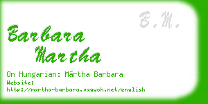 barbara martha business card