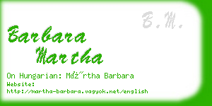 barbara martha business card